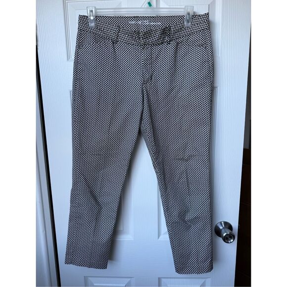 GAP Khakis Slim City Pants Size 10 Women's Black White Weave Pattern - Picture 1 of 4